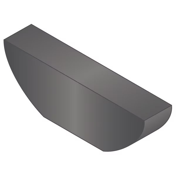 Woodruff Key, 5/32 x 7/8 in Key Size, 507 SAE Number, 3/8 in H, Carbon Steel Plain, G.L. Huyett, Mfr#: WKC-010