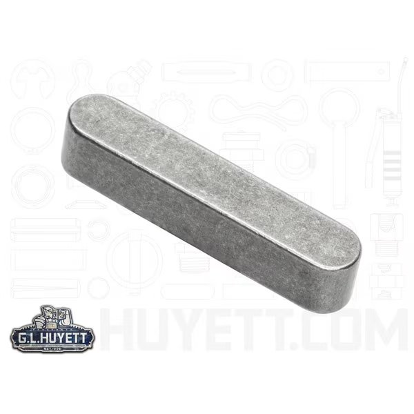 Oversized Machine Key, Round End, Carbon Steel, Plain, 3/4 in L, 3/16 in Sq, G.L. Huyett, Mfr#: 3701870187-0750