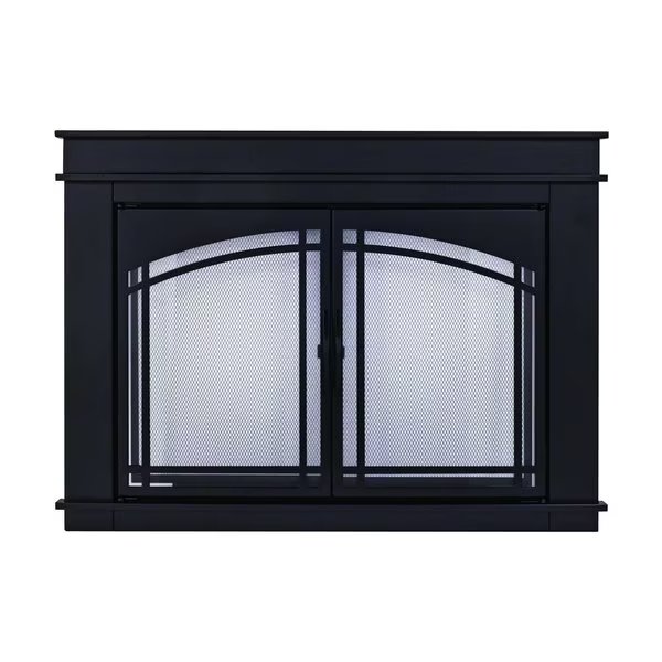 Fenwick Large Black, Fireplace Glass Doors, Mfr#: FN-5702BL