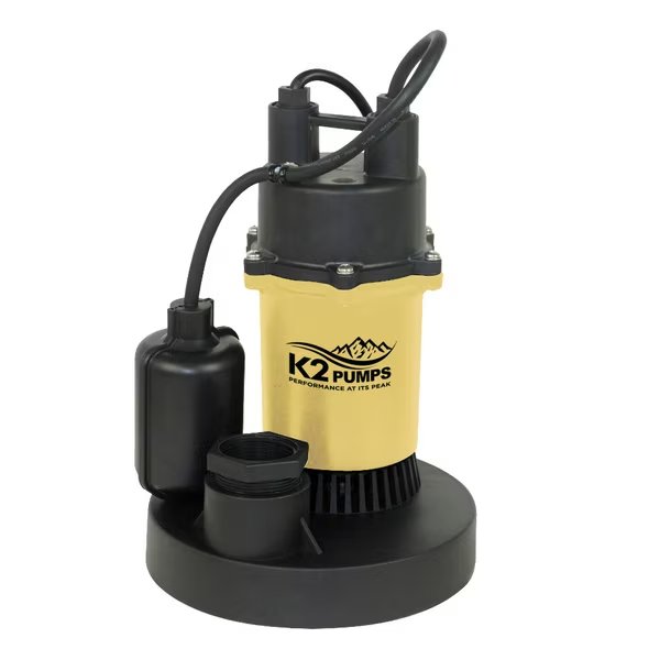 1/4 HP Sump Pump with Direct-in Tethered Switch, K2 Pumps, Mfr#: SPA02501TDK