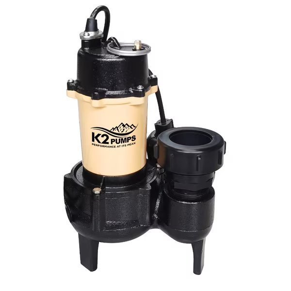 1/2 HP Cast Iron Sewage Pump with Quick Connect Fitting and Tethered Switch, K2 Pumps, Mfr#: SWW05002TPK