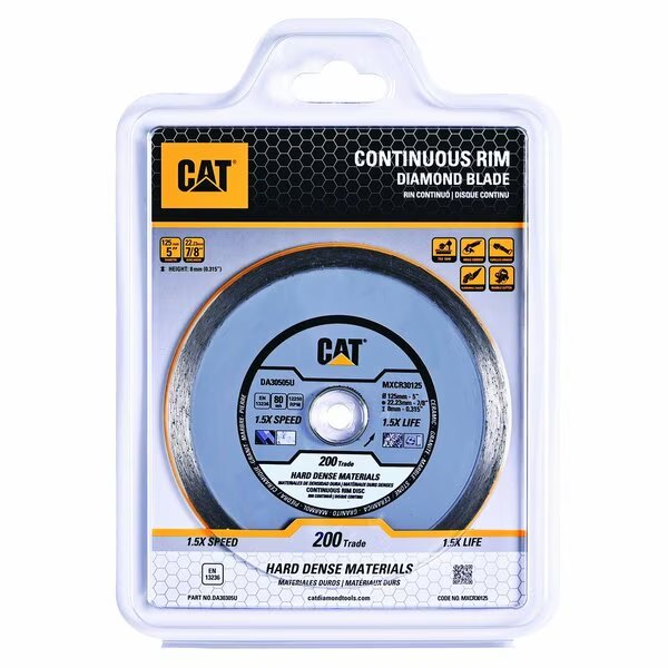 200 Trade Tile-Hard Dense Materials 5-In Blade 125mm, Caterpillar, Mfr#: DA30505U