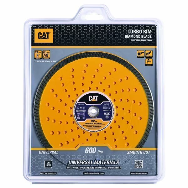 600 Pro Universal Turbo Diamond Blade 9-In - 230mm, Caterpillar, Mfr#: DA33513U