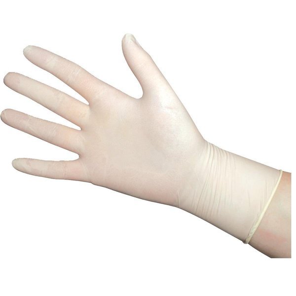 Latex Disposable Gloves, 5 mil Palm, Latex, Powdered, S, 100 PK, Cream, Gemplers, Mfr#: 198235-S