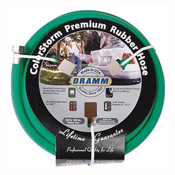 ColorStorm Green Reinforced Water Hose, 50'L x 5/8 dia., Dramm, Mfr#: 17004