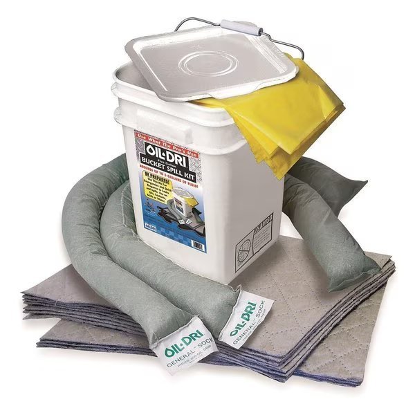 Hazardous Liquid Spill Kit, 5 Gallon Absorbent Capacity, Universal and Maintenance Spills, Oil-Dri, Mfr#: L90435