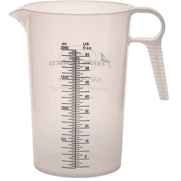 64 Ounce FoodGrade Polypropylene Measuring Pitcher, Accu-Pour, Mfr#: PM80064