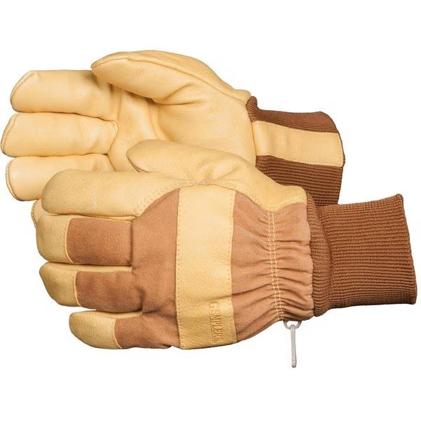Insulated Waterproof Pigskin Gloves with Knit Wrist, Gemplers, Mfr#: 1938KWBRN LRG