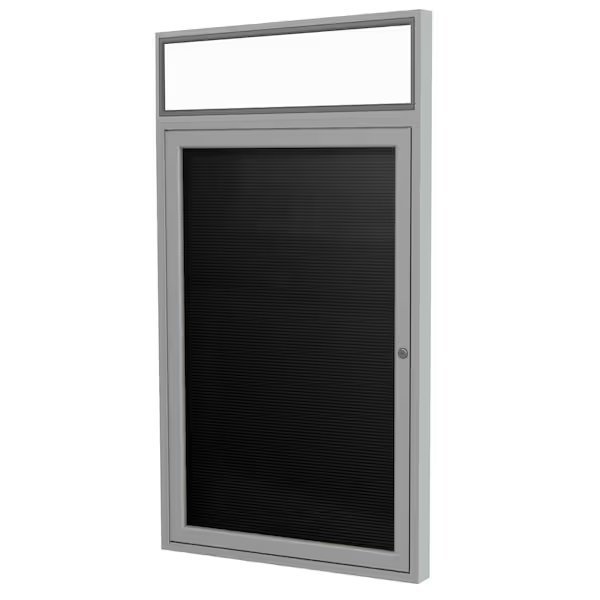 Enclosed Letter Board 36"x24", Satin, Ghent, Mfr#: PAB2-BK