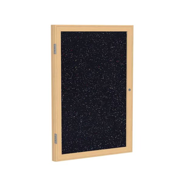 Enclosed Rubber Bulletin Board 36"x30", 1 Door, Ghent, Mfr#: PW13630TR-CF