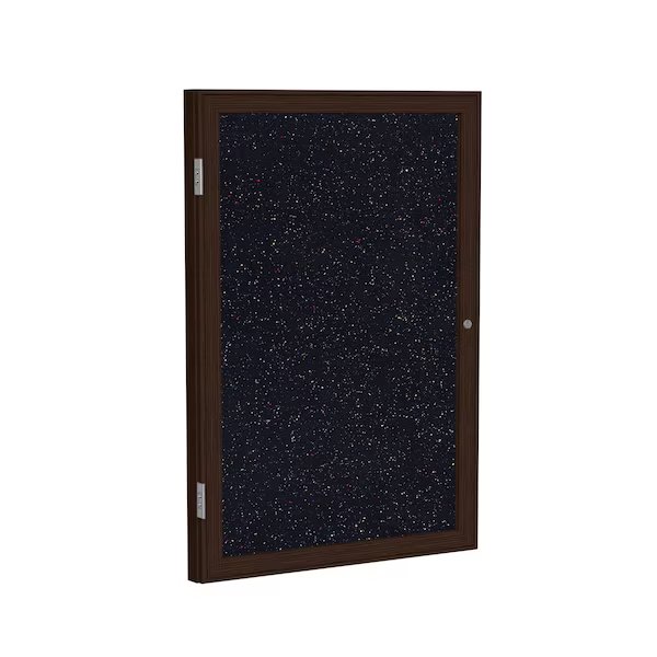 Enclosed Rubber Bulletin Board 24"x18", Ghent, Mfr#: PN12418TR-CF