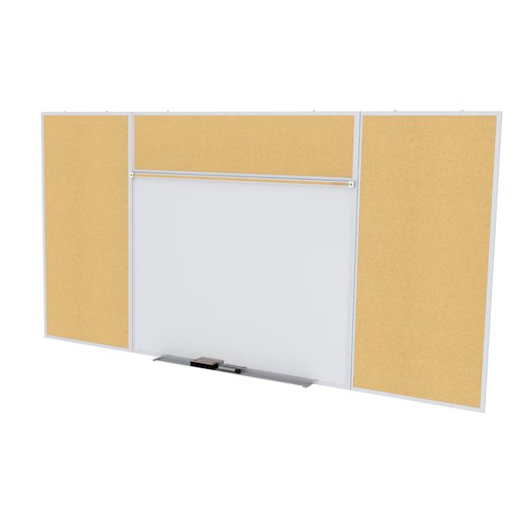 Bulletin/Whiteboard Combination 4x10 ft., Natural, Ghent, Mfr#: SPC410E-K