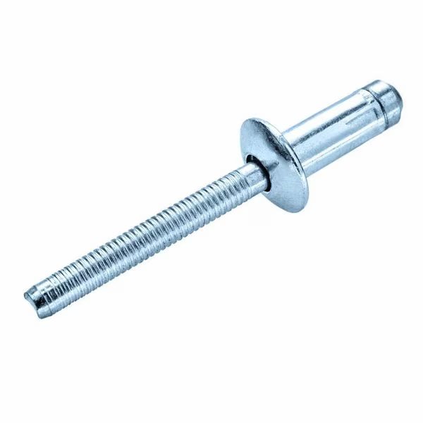Blind Rivet, Dome Head, 1/4 in Dia., Steel Body, 250 PK, Goebel, Mfr#: SBS-0813-HL