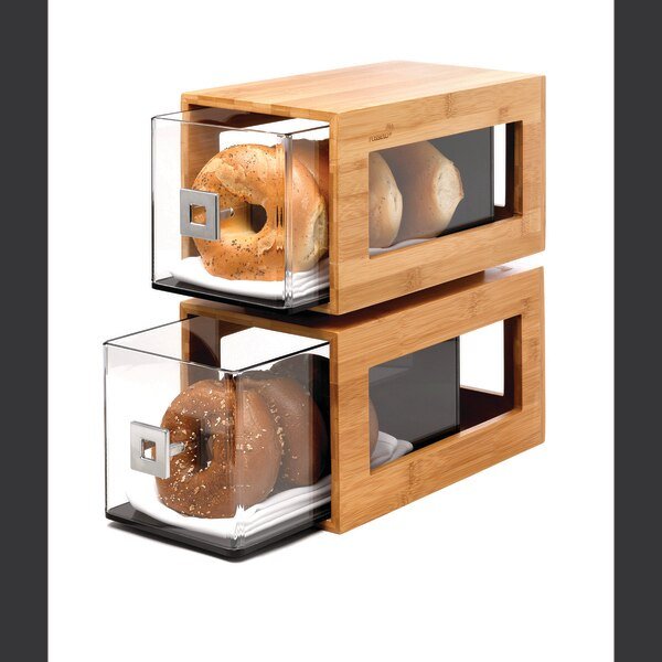Two-Tier Bamboo Column with Drawers, 1 EA, Rosseto Serving Solutions, Mfr#: BD102