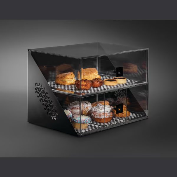 Mosaic Wide Two Drawer Black Matte Bakery Case, 1 EA, Rosseto Serving Solutions, Mfr#: BD144