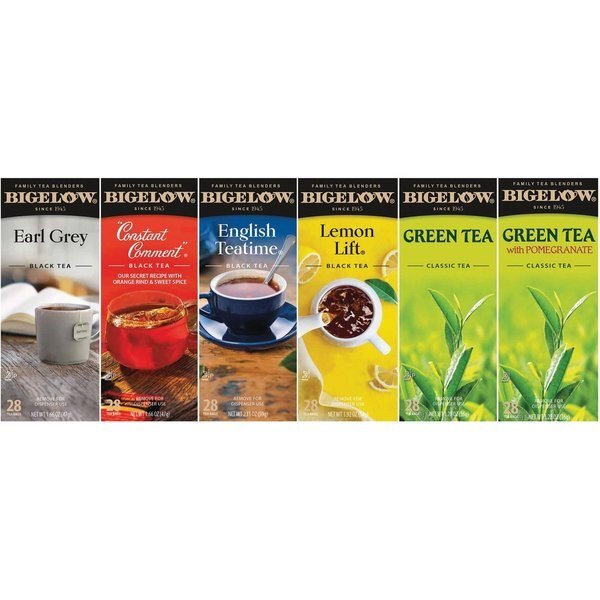 Tea, Bags, Assorted Flavors, PK6, Bigelow, Mfr#: 15577