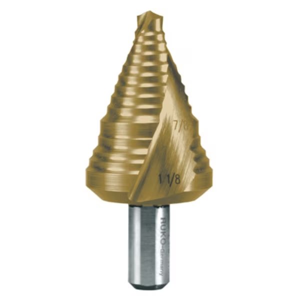Size No. 9 7/8-1 1/8" Step Drill Hss Tin, Ruko, Mfr#: 101709T