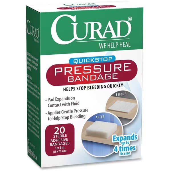 Adhesive Bandages, 1"X2 3/4", Green, PK100, Curad, Mfr#: NON85100