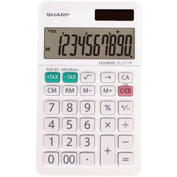 Calculator, Pocket, 10-Digit, We, Sharp Calculators, Mfr#: EL377WB