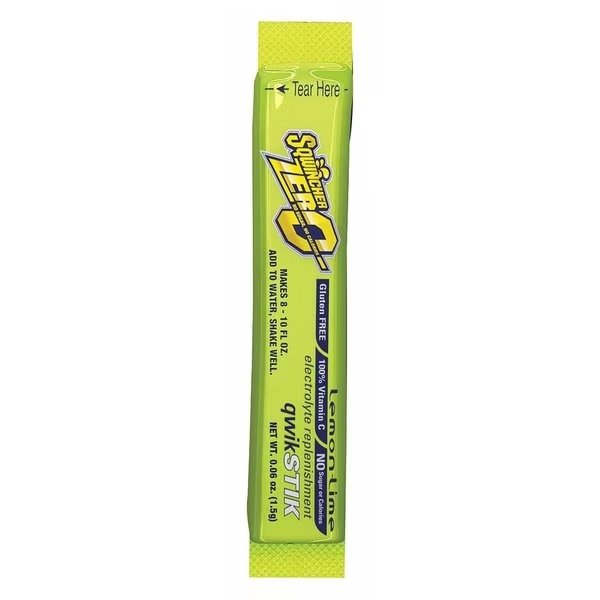 Quick Stiks, Sugar Free Drink Mix Powder, 10 oz Yield Per Unit, Lemon-Lime, 500 Packs, Sqwincher, Mfr#: 159060205
