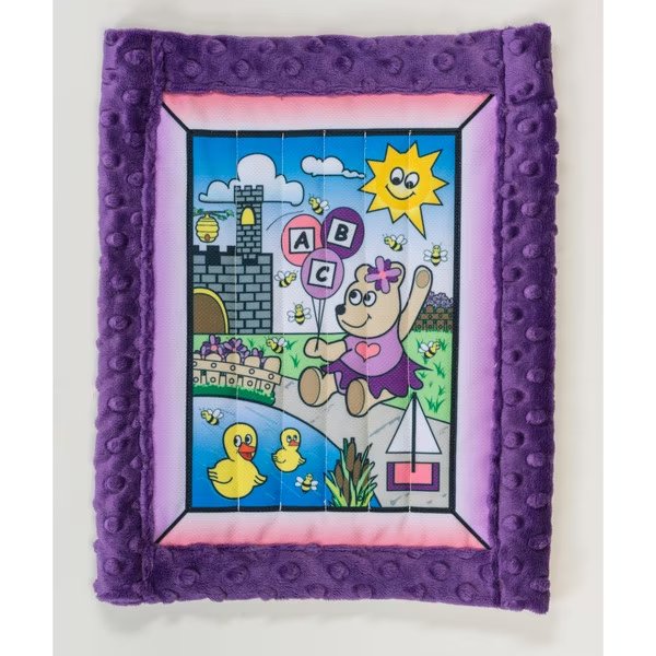Baby Quilt Kit, Girl Bear W/ Purple Minkee Back, Pearl, Mfr#: 1234-4
