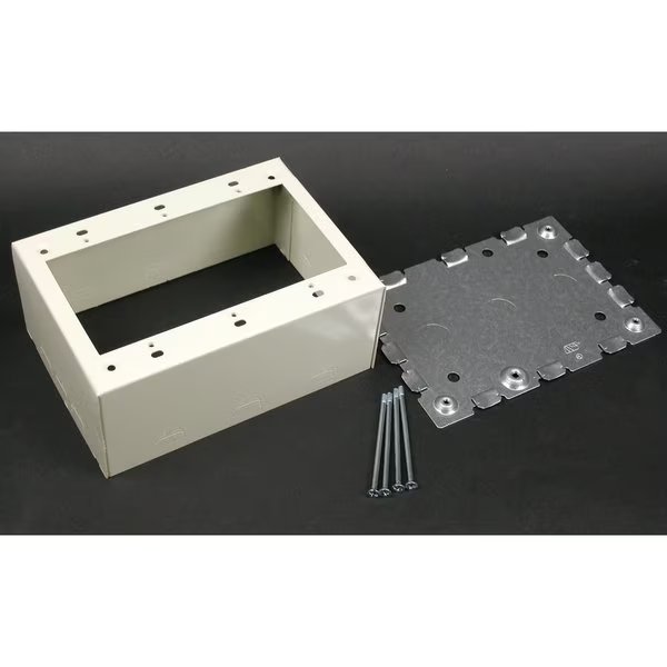GFCI Three Gang Box Fitting, Ivory, Steel, Wiremold, Mfr#: V5744S-3