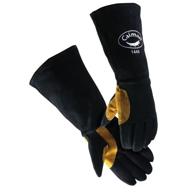Stick Welding Gloves, Cowhide Palm, Universal, PR, Caiman, Mfr#: 1449