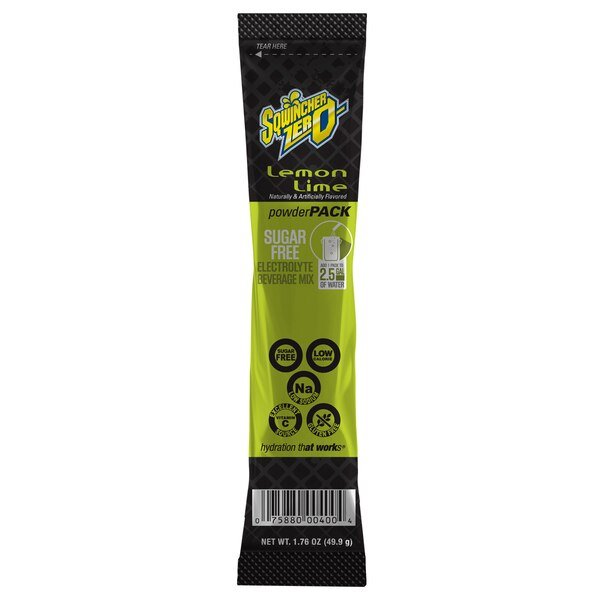 Sports Drink Mix, 1.76 oz., Mix Powder, Sugar Free, Lemon-Lime, 8 PK, Sqwincher, Mfr#: 159016800