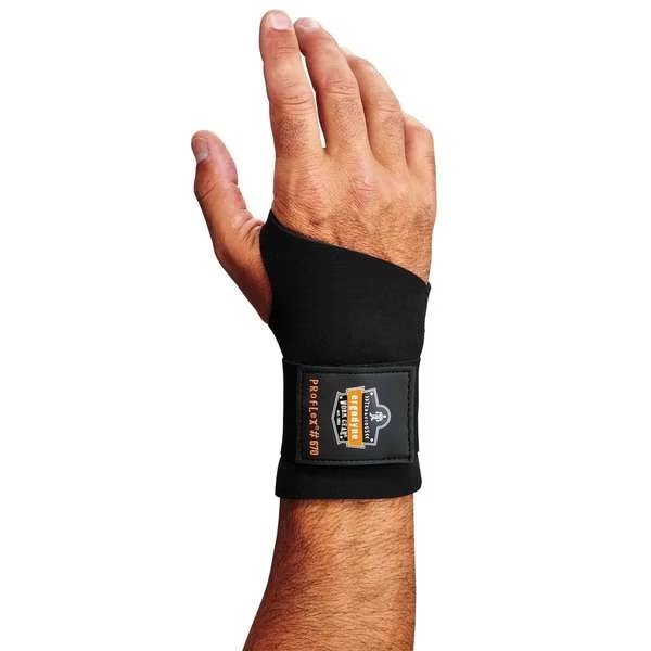 Black Ambidextrous Single Strap Wrist Su, Ergodyne, Mfr#: 670
