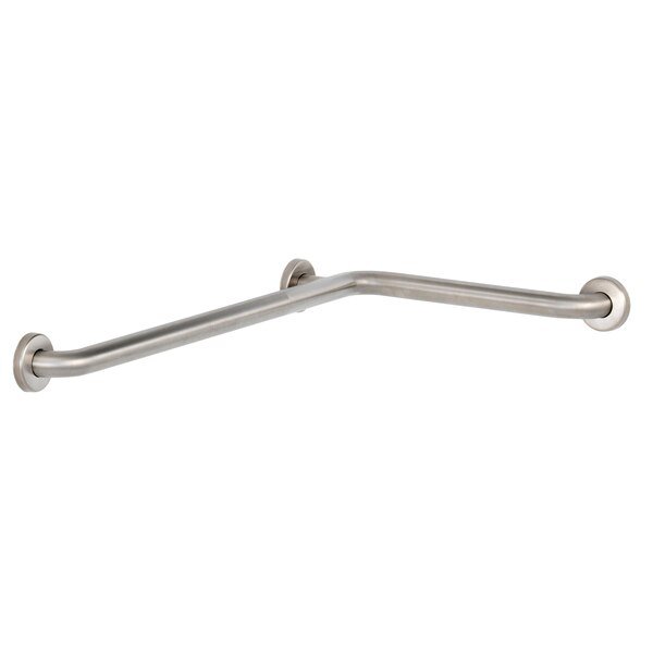 39-7/8" x 27-7/8" L, Stainless Steel, Two-Wall Shower Grab Bar, 1-1/2" dia., Satin, Bobrick, Mfr#: 6861