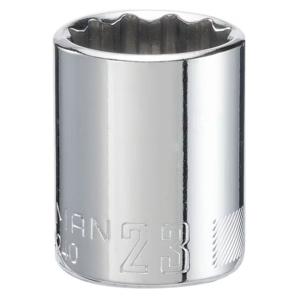 Sockets, 1/2" Drive 23mm 12 Point Shallo, Craftsman, Mfr#: CMMT44240
