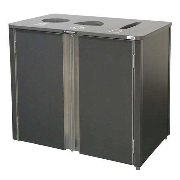 Laminate Waste/Recycle Station-Top Access;1-Refuse, 1-Recycle, 1-Paper, Lakeside, Mfr#: 3415