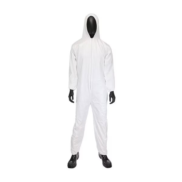Elastic Coveralls, 25 PK, White, Microporous, Zipper, West Chester Protective Gear, Mfr#: 3656/2XL