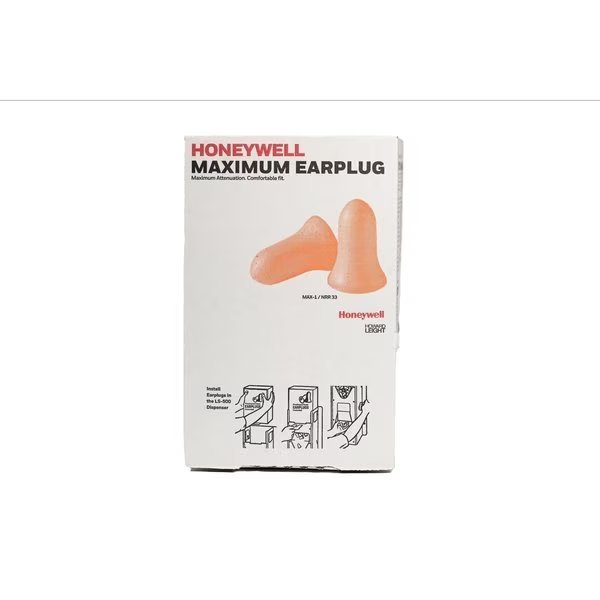 MAX-1-D Ear Plugs Dispenser Refill, Uncorded, Bell Shape, NRR 33 dB, Disposable, Coral, M, 500 Pairs, Honeywell Howard Leight, Mfr#: MXM-1-DG