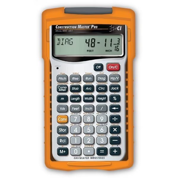 Construction Calculator, Pro, 5 5/8x3 In, Calculated Industries, Mfr#: 4065