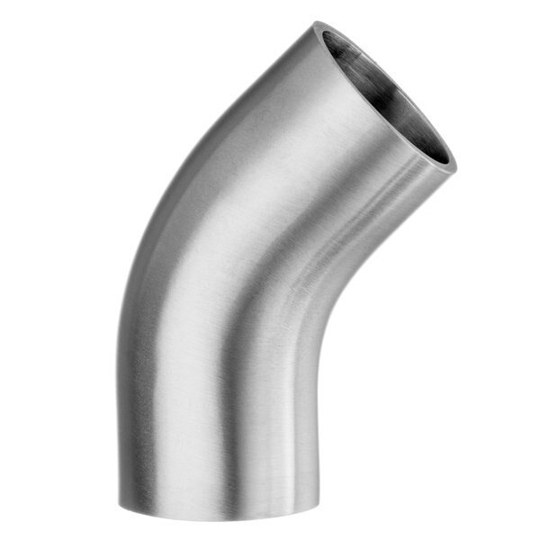 Sanitary Fitting, Butt Weld, 304SS Polished, Short 45° Elbow, 3", Usa Industrials, Mfr#: ZUSA-STF-BW-85