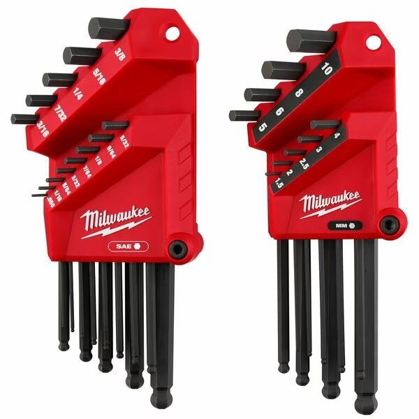 Hex Key Set, 22 Pieces, Finish Black Oxide, Milwaukee Tool, Mfr#: 48-22-2187