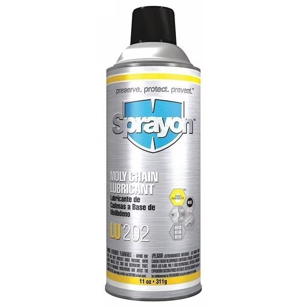 Moly Chain and Pin Lubricant, -20 to 300 Degrees F, 11 oz Aerosol Can, Sprayon, Mfr#: SC0202000