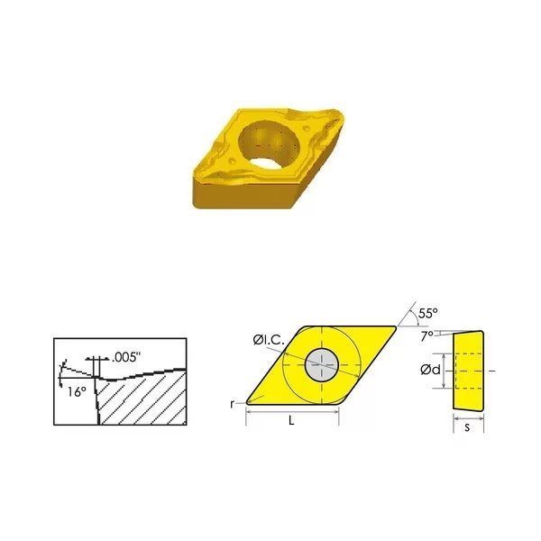 DCMT 32.51-EM  Coated Carbide Insert, Hhip, Mfr#: 6004-1031