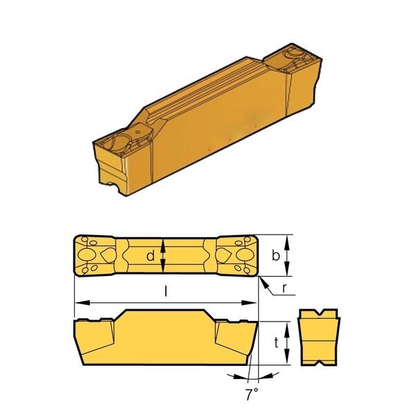 N123E2-0260-0008-BGF Grade BPS253-CVD Cut-Off & Grooving Insert, Hhip, Mfr#: 6024-4002