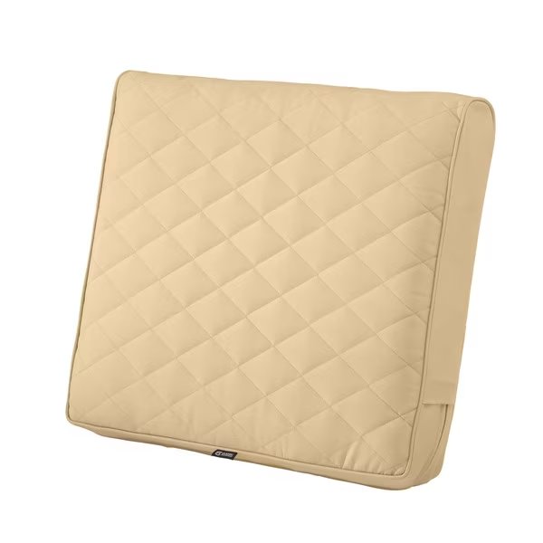 Montlake Quilted Patio Cushion, Chamomile, 25"x22"x4", Classic Accessories, Mfr#: 62-028-CREAM-EC