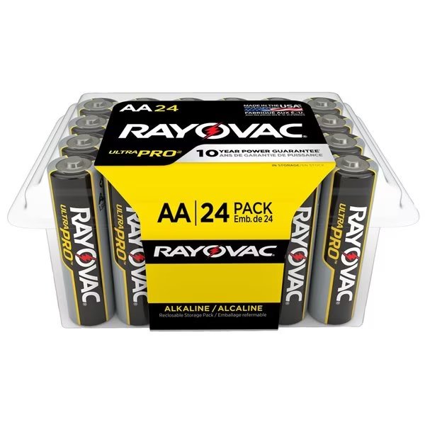 UltraPro AA Alkaline Battery, 1.5V DC, 24 Pack, Rayovac, Mfr#: ALAA24PP