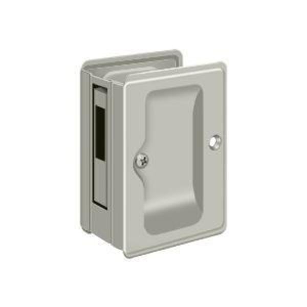 Hd Pocket Lock, Adj, 3-1/4" X 2 1/4" Sliding Door Rcvr Satin Nickel, Deltana, Mfr#: SDAR325U15
