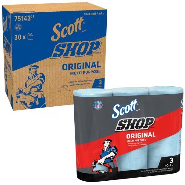 Shop Towel Roll Blue 55/sheets 10/Cs, Kimberly-Clark Professional, Mfr#: 75143