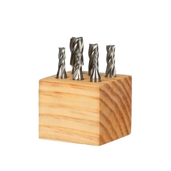 6 Piece 4 Flute High Speed Steel End Mill Set With 3/8" Shank, Hhip, Mfr#: 8000-0002