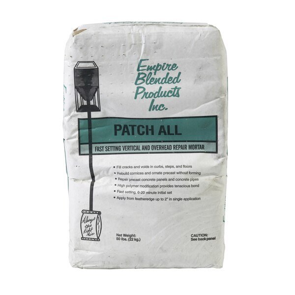 Patch All Repair Mortar, 4 Inch Height, 12 Inch Width, Empire Blended Products, Mfr#: 8140-0-50