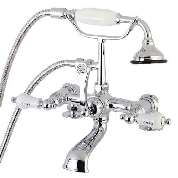 Deck-Mount Clawfoot Tub Faucet, Polished Chrome, Deck Mount, Kingston Brass, Mfr#: AE208T1