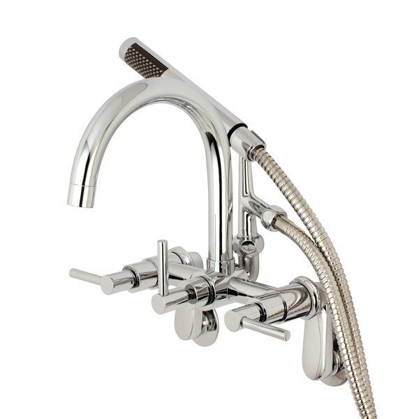 Wall-Mount Clawfoot Tub Faucet, Polished Chrome, Tub Wall Mount, Kingston Brass, Mfr#: AE8151DL