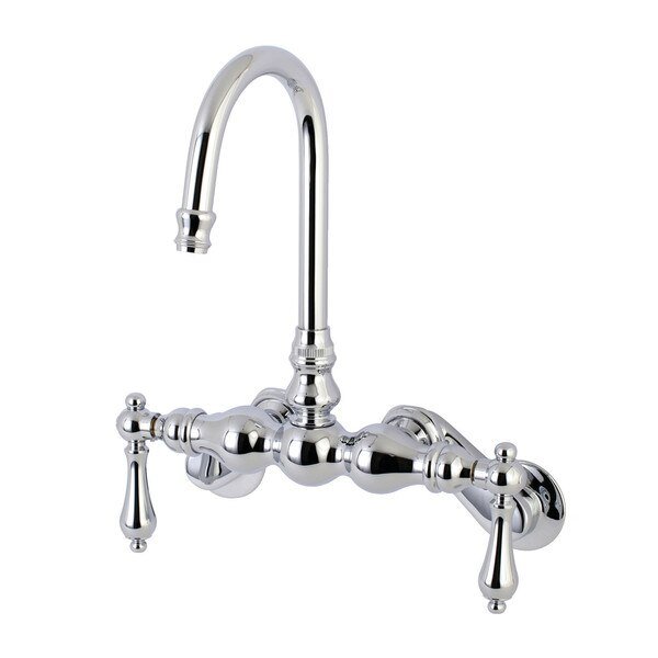Wall-Mount Clawfoot Tub Faucet, Polished Chrome, Tub Wall Mount, Kingston Brass, Mfr#: AE82T1
