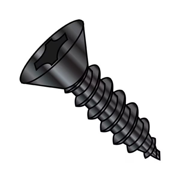 Concrete Screw, #10-12 Dia., Flat, 3/4 in L, Steel Black Zinc, 8000 PK, EnjoyTool Select, Mfr#: 1012APFBZ